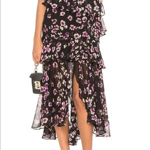 Misa Los Angeles Joseva Skirt Black Floral S